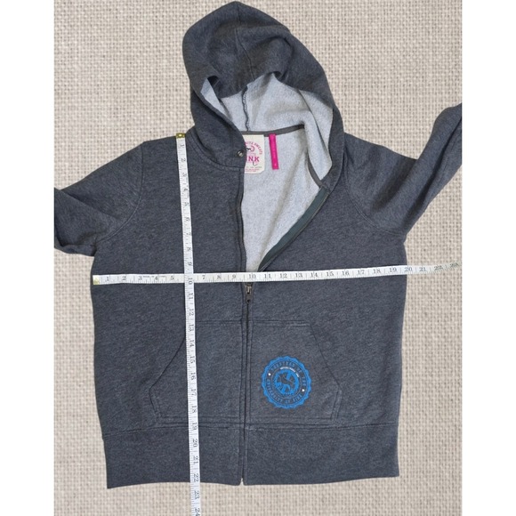 Victoria's Secret PINK University of Pink Graphic Full Zip Hoodie Gray Size L - Picture 3 of 11